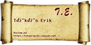 Tőkés Erik névjegykártya